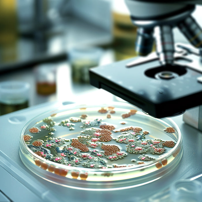 Bacteria analysis in a petri dish with a microscope - Featured image of a blog article about water filters removing Virus and Bacteria 