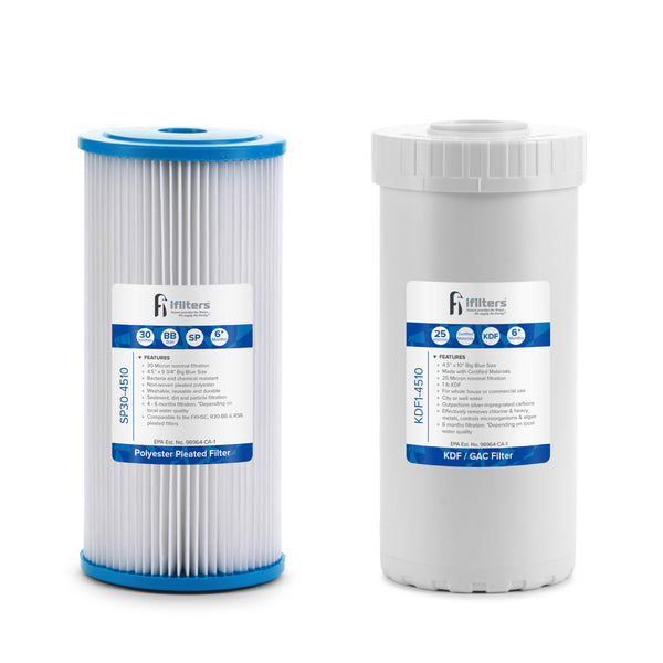 Kit de filtration sous évier Tête de filtre + Filtre charbon actif 0,5  microns 8'' - Crystal Filter® QCF-101
