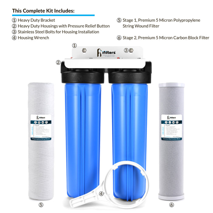 3-Stage Whole House Water Filtration System with Sediment and Carbon Block  Whole House Water Filters