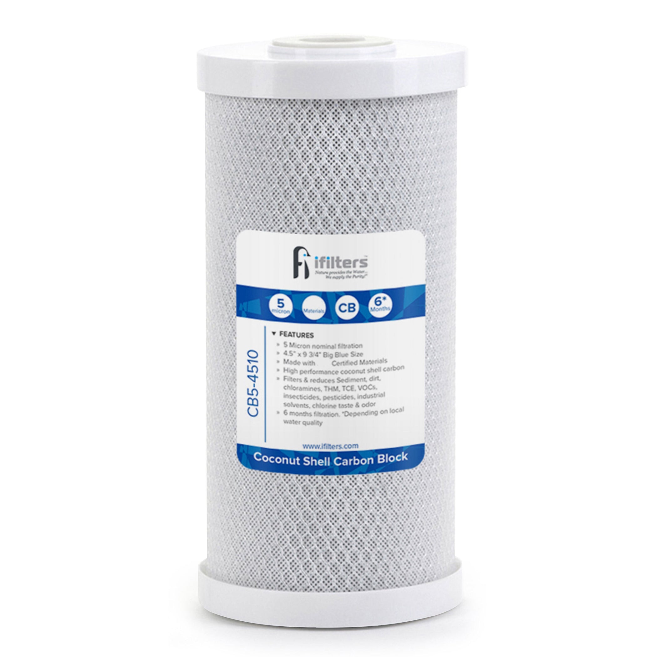 CB5-4510 Whole House Carbon Block Water Filter, 5 Micron 4.5